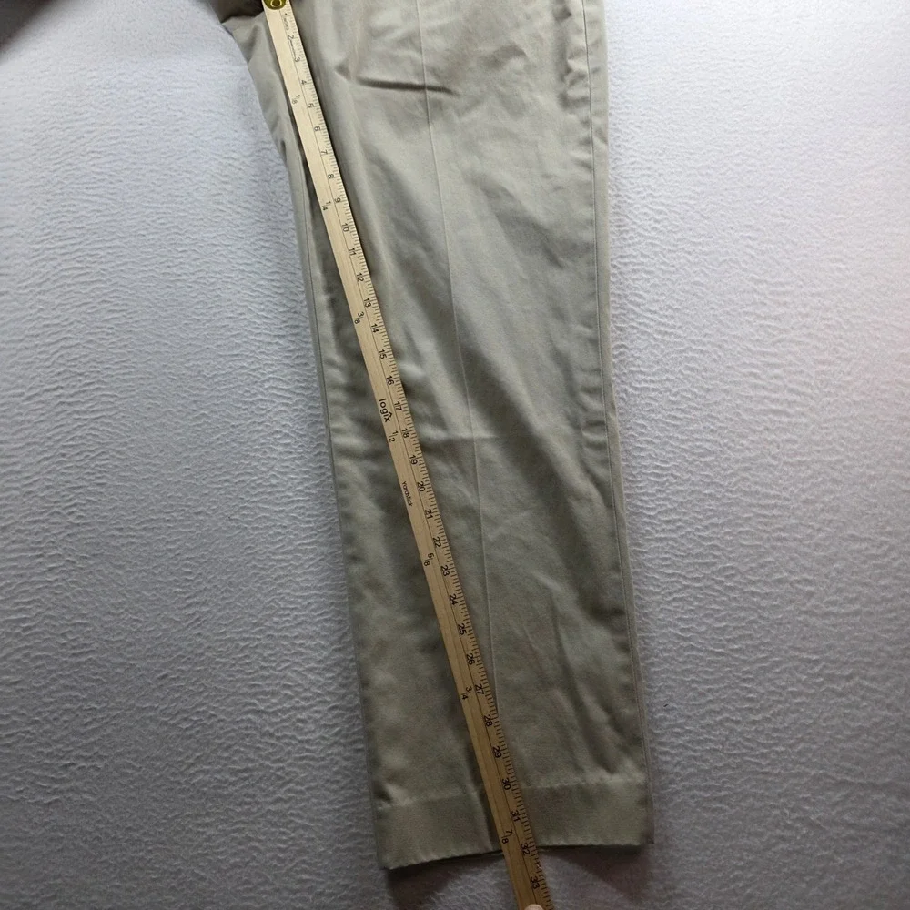 LL Bean Chino Pants Men 37 Khaki Comfort Waist Flat Front Cotton 262555 Lot of 2